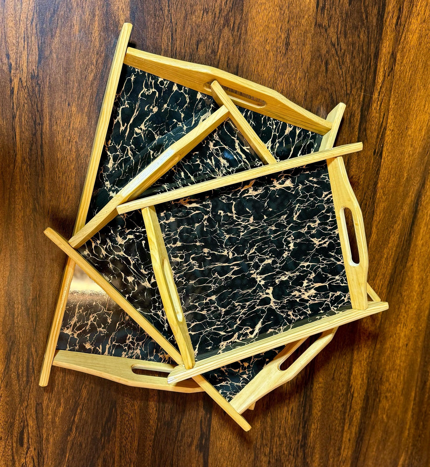 "Elegant Wooden tray Set - Perfect For Every Occasion"