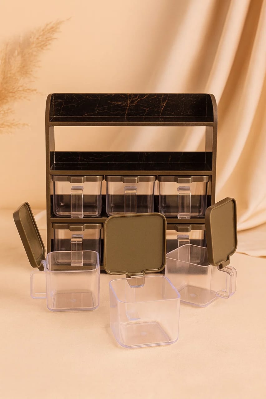 "kitchen Spice Storage Solution - 9 Jar Spice" (Black)