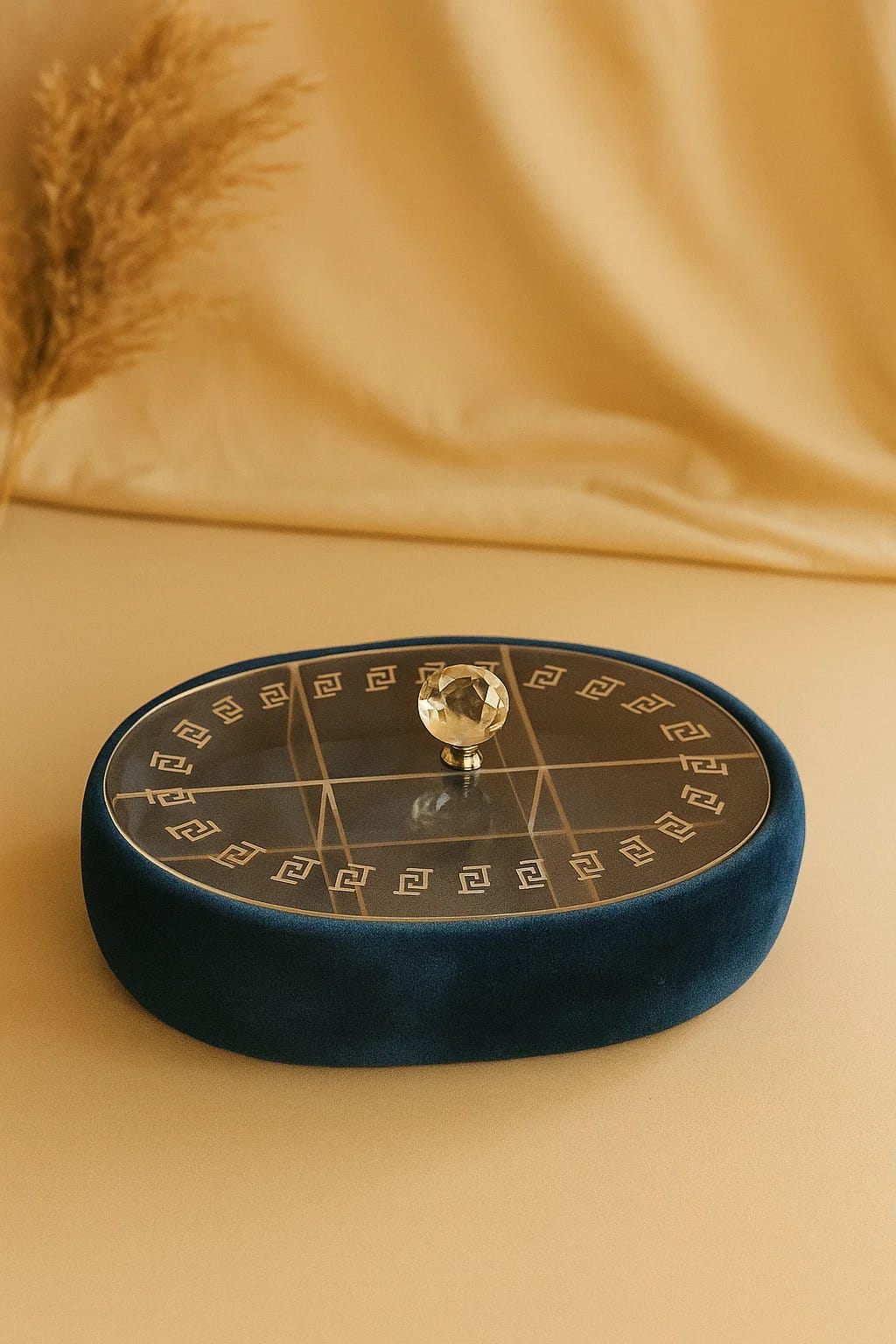 Simple Velvet Luxury Dry Fruit Box with Acrylic Cover