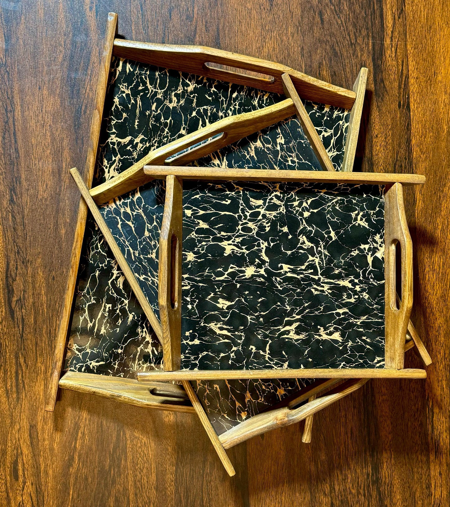 "Elegant Wooden tray Set - Perfect For Every Occasion"