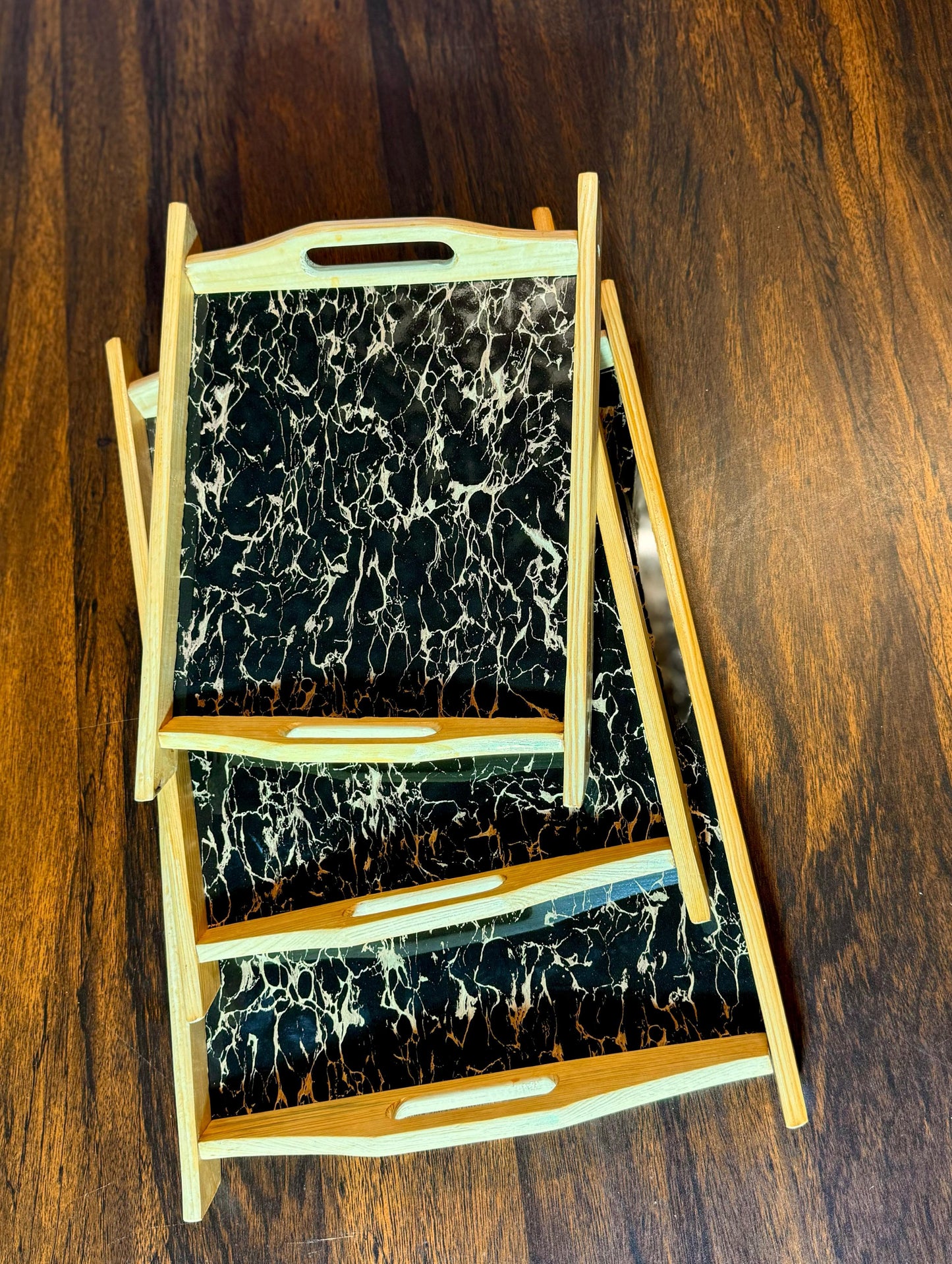 "Elegant Wooden tray Set - Perfect For Every Occasion"