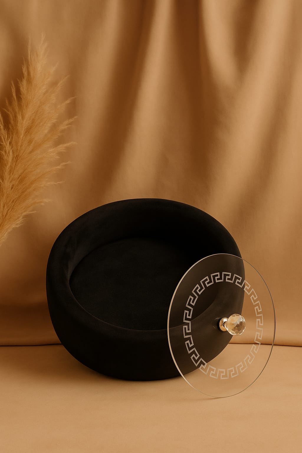 "Luxe Velvet Insulated Hotpot - Crystal Acrylic Lid"