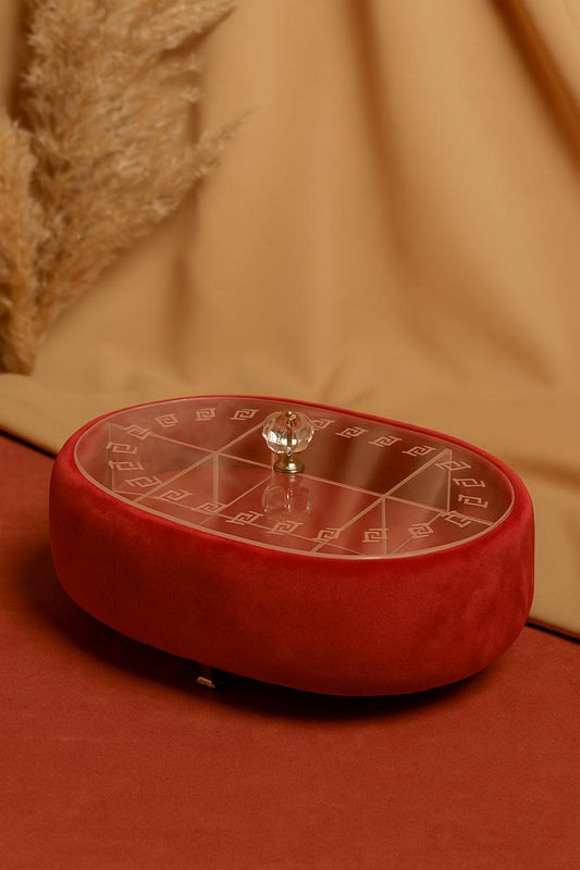 Simple Velvet Luxury Dry Fruit Box with Acrylic Cover